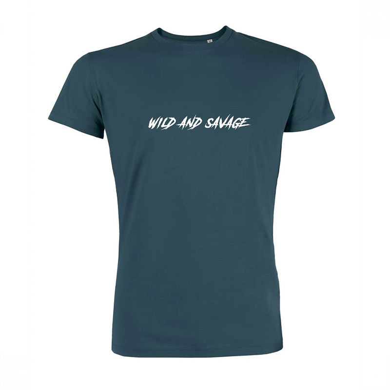 Créations pour Wild And Savage Tee Shirt sérigraphié homme bleu