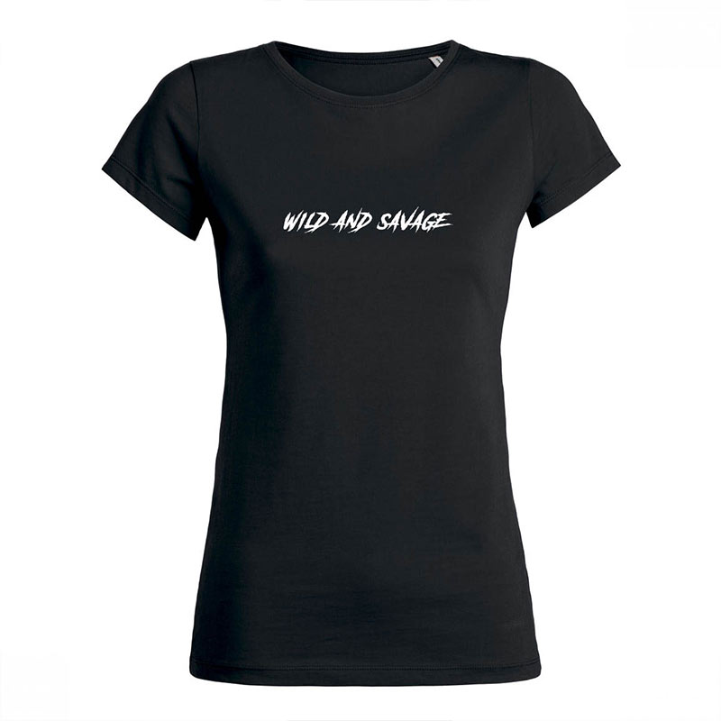 Créations pour Wild And Savage Tee Shirt sérigraphié femme noir